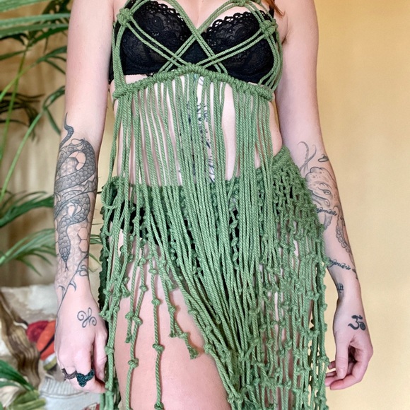 Handmade Macramé Wrap Around Rope Skirt - Picture 4 of 16